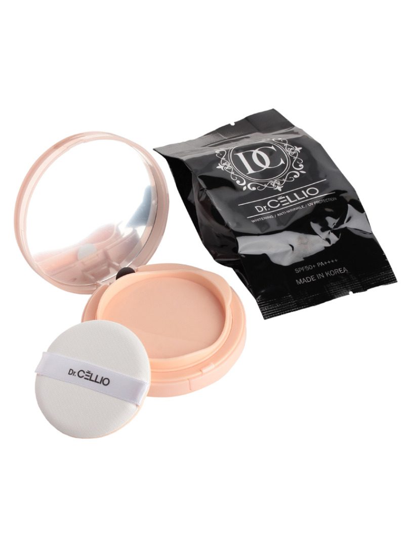 DR.CELLIO MOISTURE SUN BLOCK CUSHION Крем-кушон для лица солнцезащитный увлажняющий #13 LIGHT BEIGE