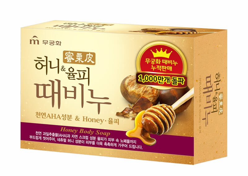 Mukunghwa Мыло-скраб туалетное с экстрактом меда и каштана Honey & Chestnut Scrub Soap 100g