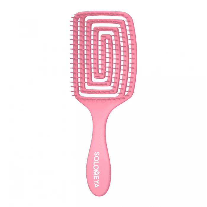 SOLOMEYA Расческа для сухих и влажных волос АРОМАТ КЛУБНИКИ лопатка Solomeya Wet Detangler Brush Pad