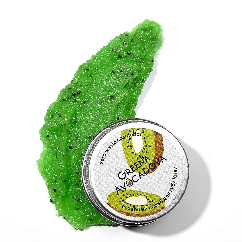 GREENA AVOCADOVA Скраб для губ КИВИ сахарный, 15 г GREENA AVOCADOVA Скраб для губ КИВИ сахарный, 15 г