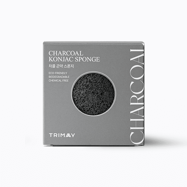 Trimay Спонж конняку черный (в коробочке)/Charcoal Konjac Sponge