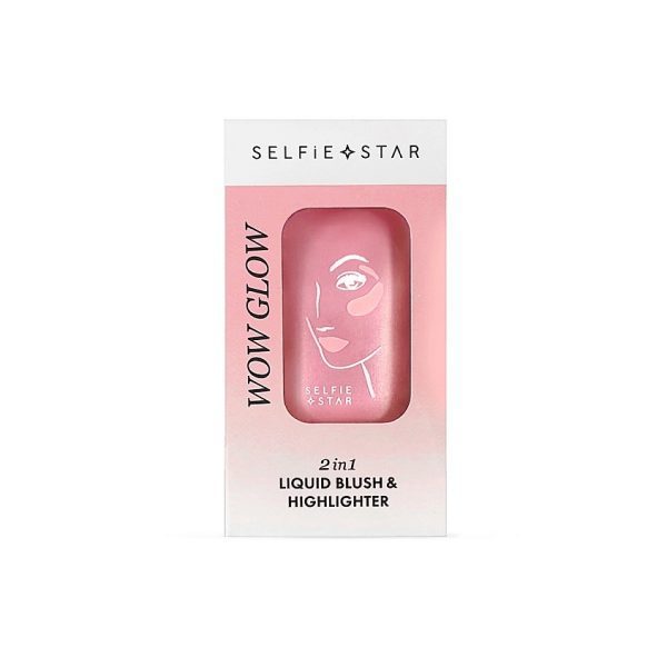 SELFIE STAR Жидкие румяна+хайлайтер для лица и тела СИЯНИЕ 2 in 1 Liquid Blush&Highlighter Wow 20мл