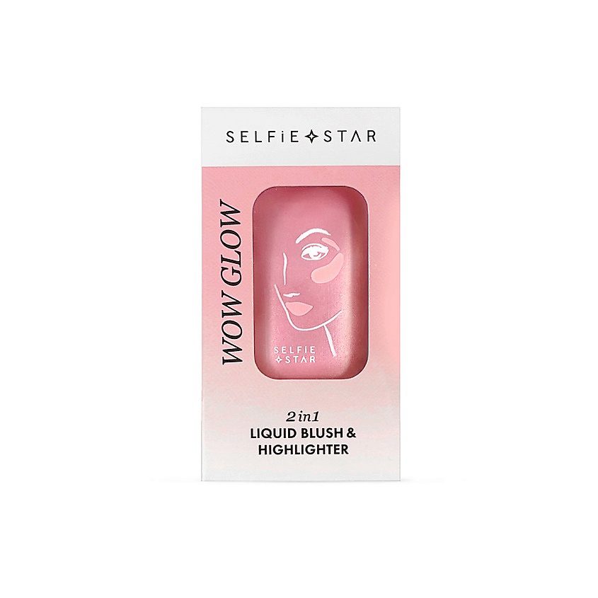SELFIE STAR Жидкие румяна+хайлайтер для лица и тела СИЯНИЕ 2 in 1 Liquid Blush&Highlighter Wow 20мл
