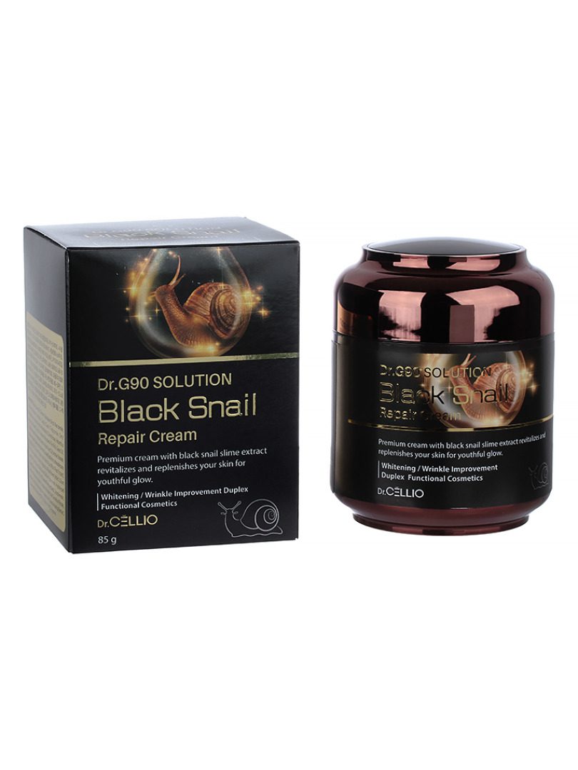 Dr.CELLIO Dr.G90 SOLUTION BLACK SNAIL REPAIR CREAM Крем для лица с муцином улитки 85гр