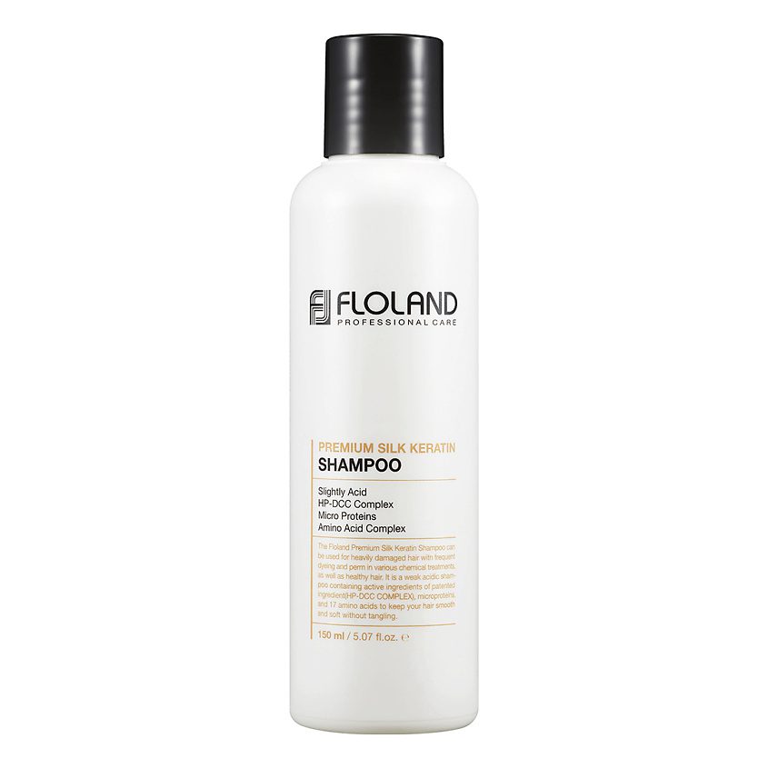 Floland Premium Silk Keratin Shampoo Шампунь восстанавливающий с кератином (150 мл)