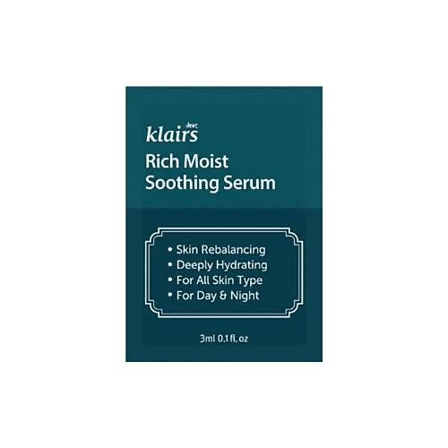 Dear, Klairs Сыворотка для лица с гиалуроновой кислотой Rich moist soothing serum 3 мл