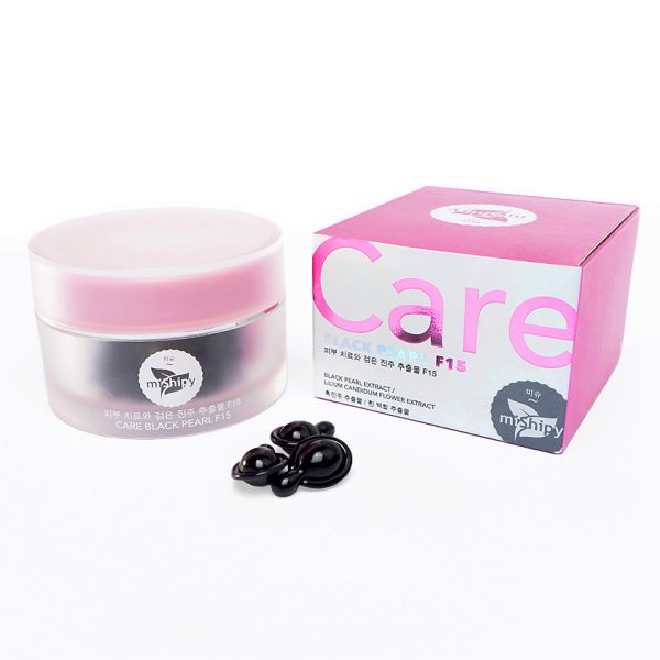 MISHIPY Сыворотка в капсулах для лица ЧЕРНЫЙ ЖЕМЧУГ и БЕЛАЯ ЛИЛИЯ Care Black Pearl F15, 30 капсул