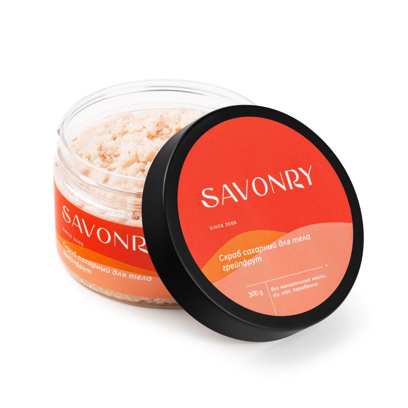 SAVONRY Сахарный скраб для тела GRAPEFRUIT (300 г)