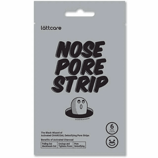 Lattcare Nose Pore Strip Charcoal Полоски очищающие для носа с черным углем
