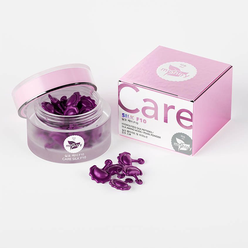 MISHIPY Сыворотка в капсулах для лица ЖЕМЧУЖНАЯ ПУДРА и ПЕПТИДЫ ШЕЛКА Care Silk F10, 30 капсул
