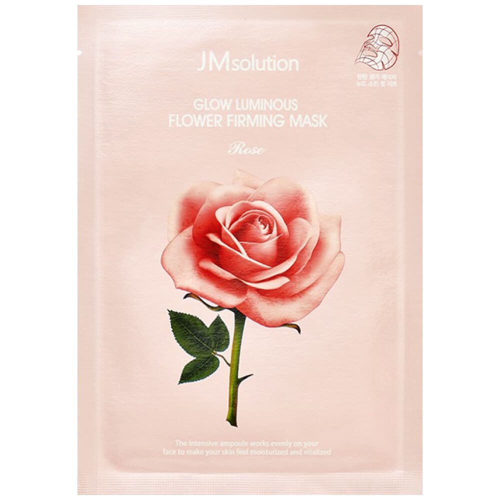 JM SOLUTION GLOW LUMINOUS FLOWER FIRMING MASK Rose Маска с экстрактом дамасской розы 30мл*1шт