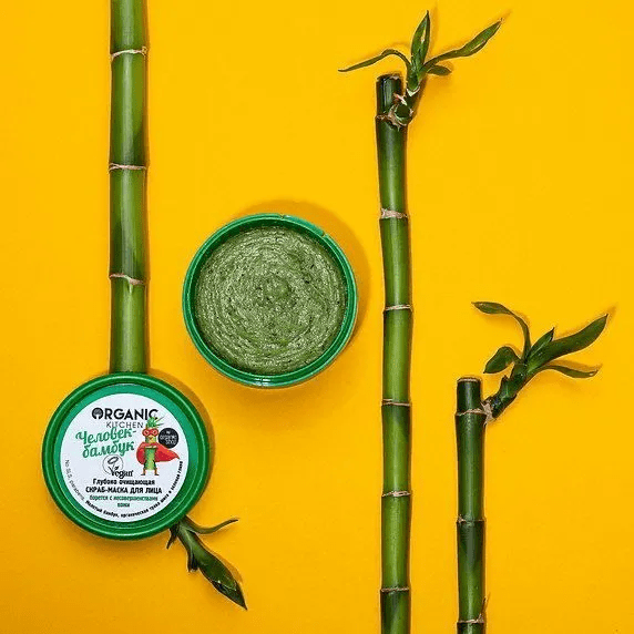 NS Organic Kitchen Скраб-маска для лица  "Глубоко очищающая. Человек-бамбук" , 100 мл  (MUST)