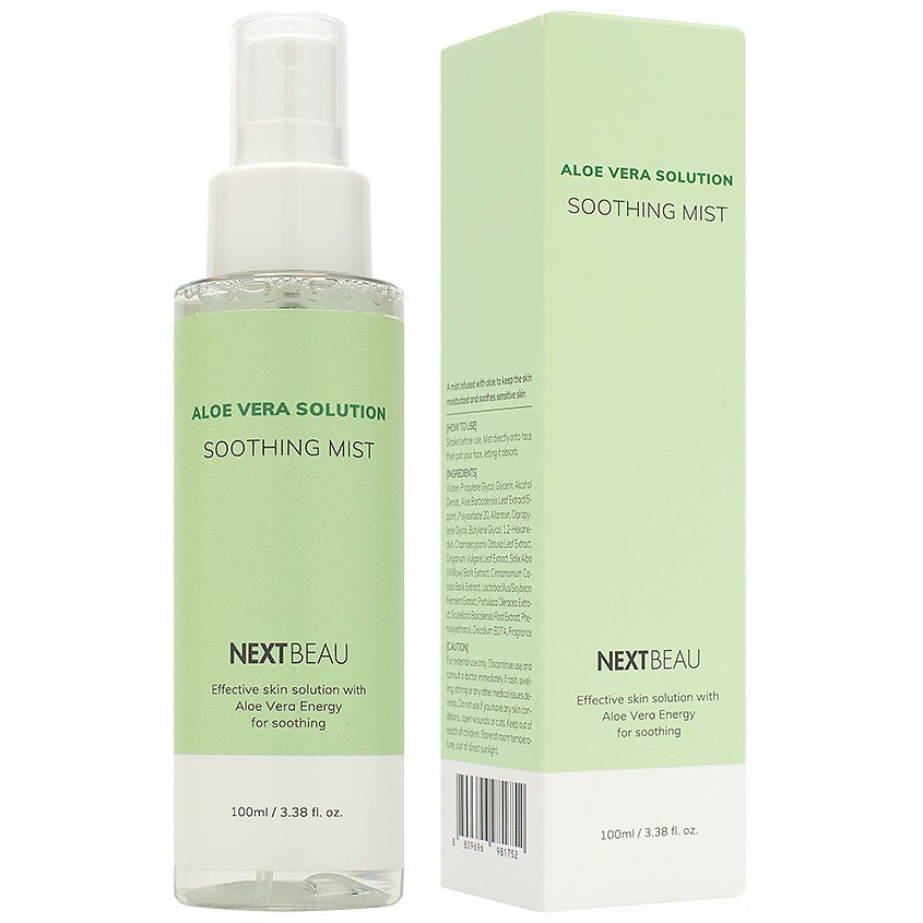 NEXTBEAU Успокаивающий мист с экстрактом алоэ/Aloe Vera Solution Soothing Mist 100мл