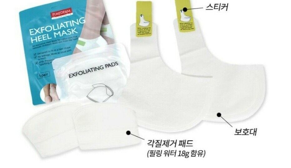 Purederm Отшелушивающая маска для пяток/Exfoliating Heel Mask 1 пара(18 гр)