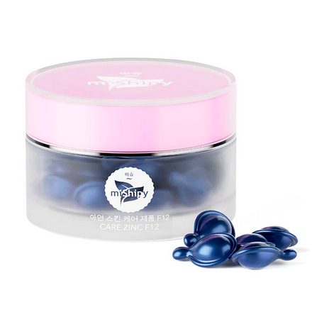 MISHIPY Сыворотка в капсулах для лица ОКСИД ЦИНКА и КСАНТОВАЯ КАМЕДЬ Care Zinc F12, 30 капсул