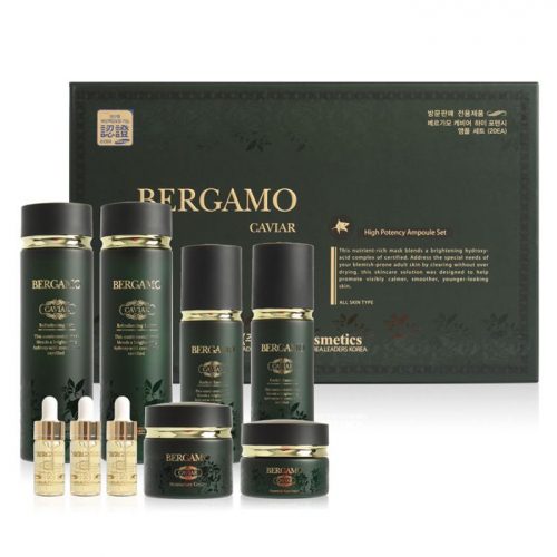 Bergamo Anti Aging Caviar Luxuries Gift Set 9, Набор  с икрой 150 мл+150+150+50+50+30+3шт*13