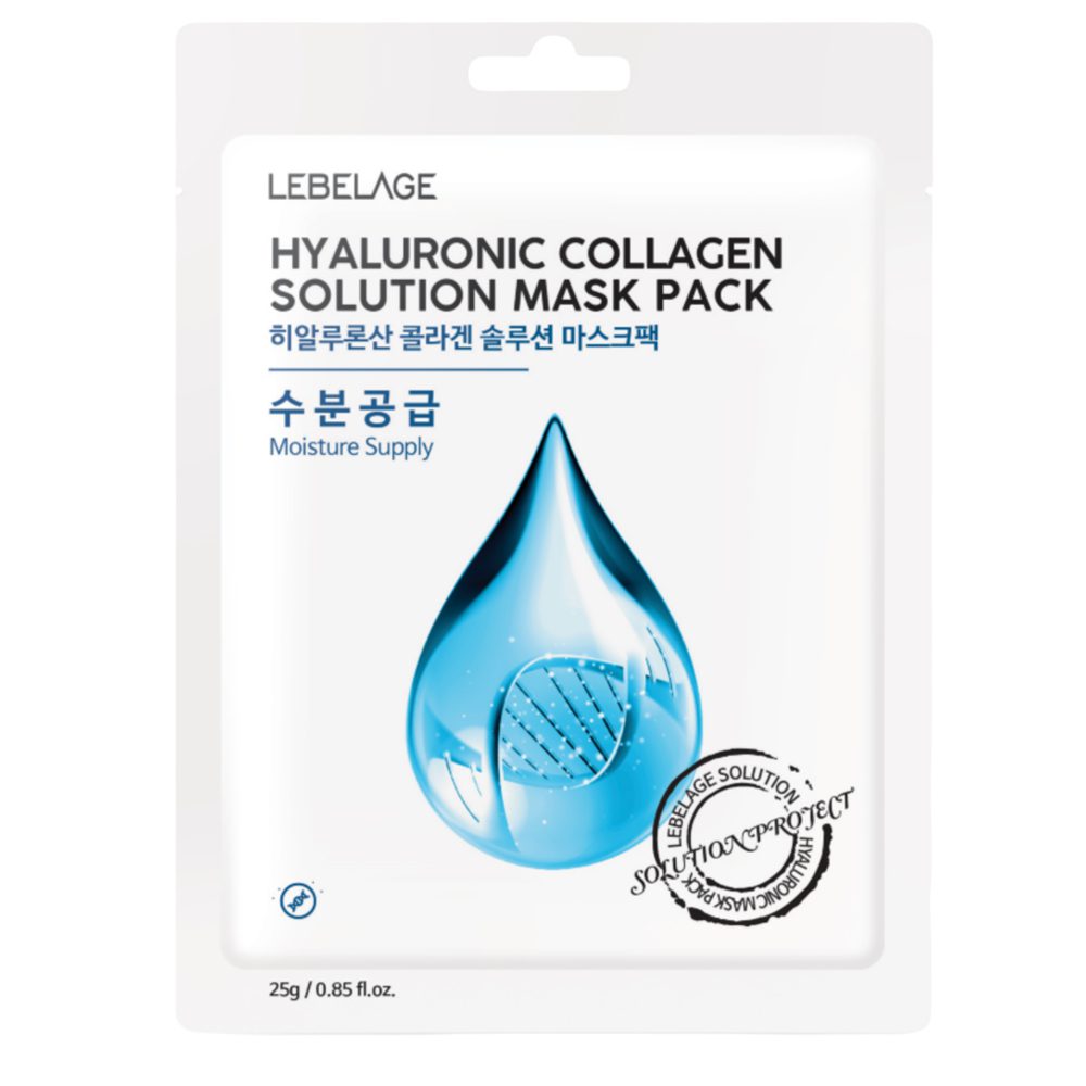 LEBELAGE Mask Pack Hyaluronic Collagen Solution Маска тканевая для лица с гиалуроновой кислотой и ко