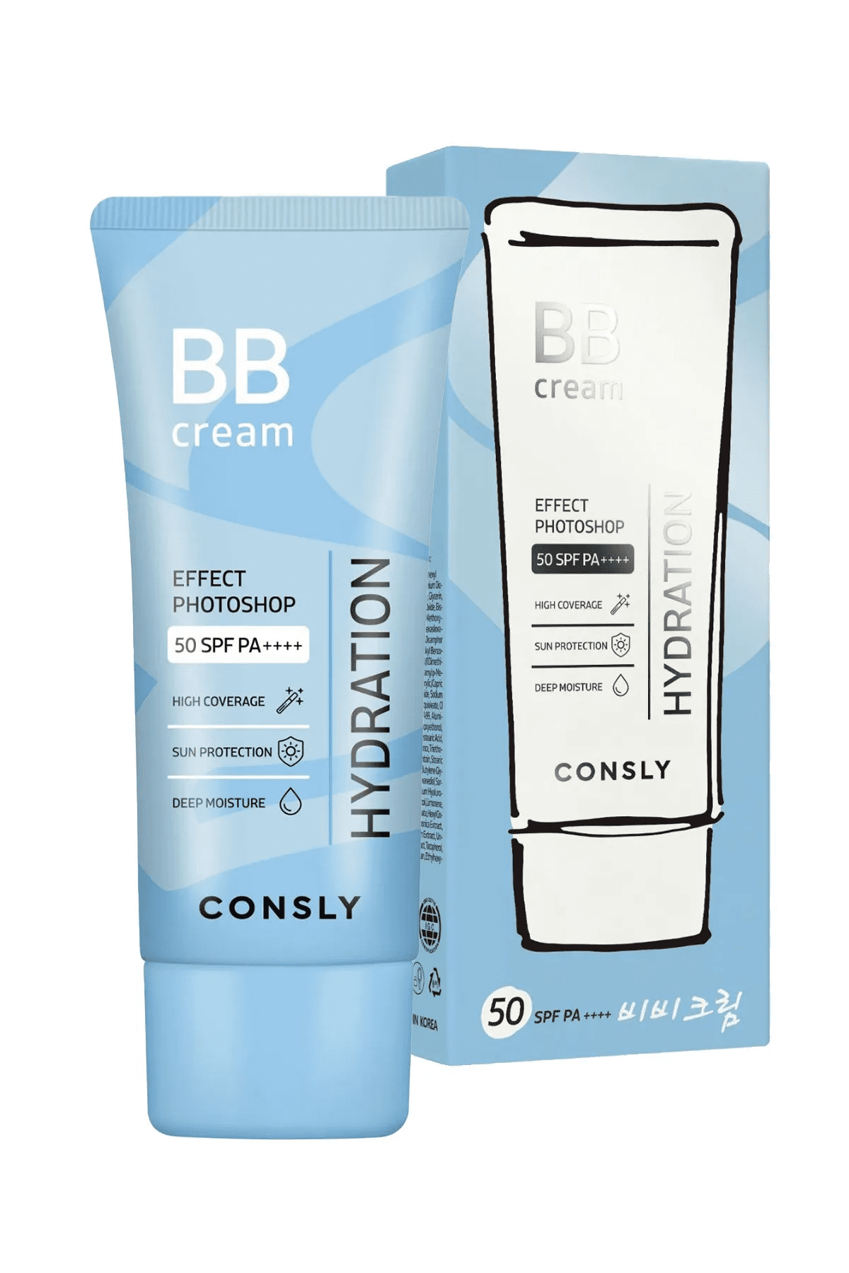 Consly Крем BB увлажн эффект фотошопа натур беж/BB CREAM PHOTOSHOP HYDRATION  SPF50/PA++++ 50ml