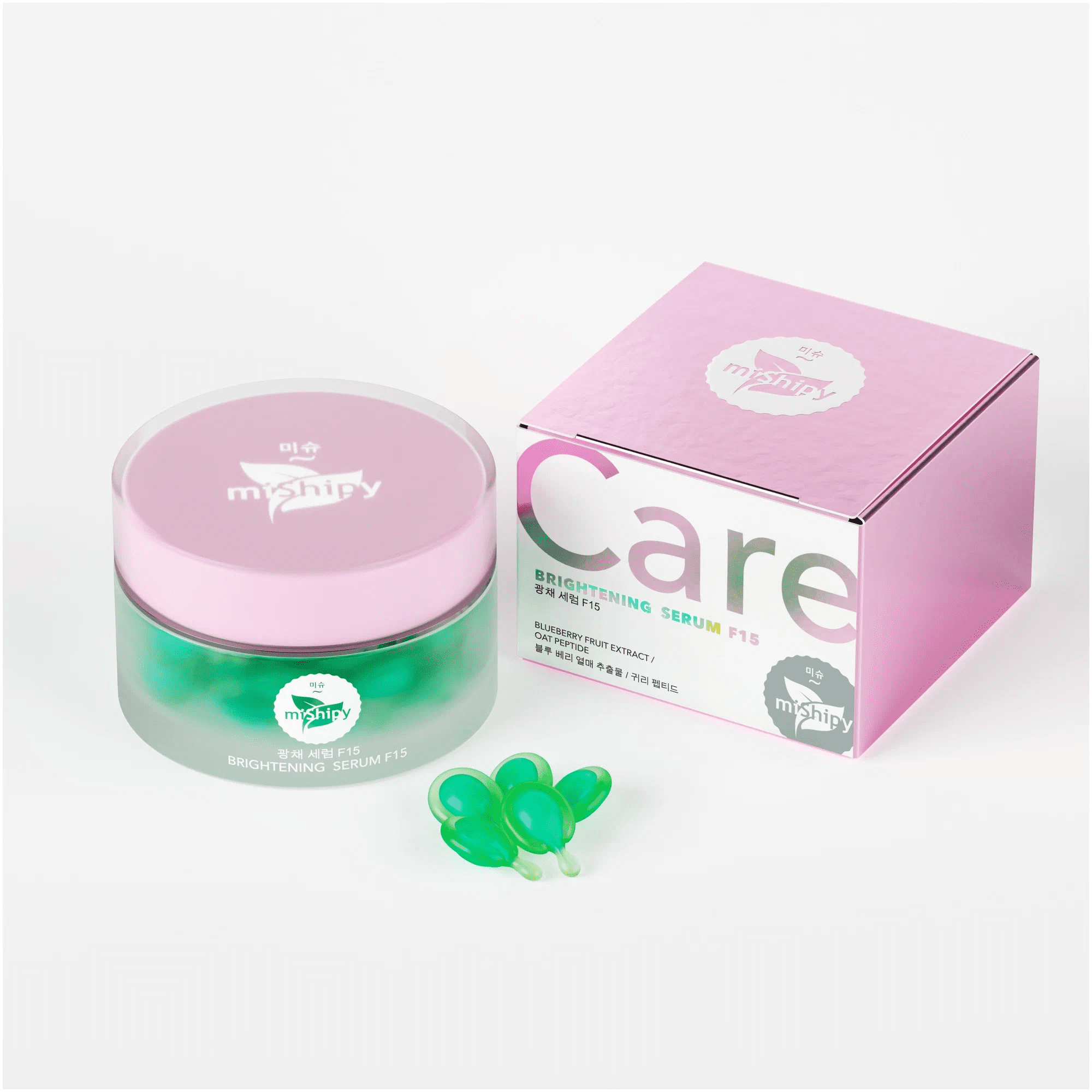 MISHIPY Сыворотка в капсулах для лица ГОЛУБИКА и СЕЛАГИНЕЛЛА Brightening Serum F15, 30 капсул