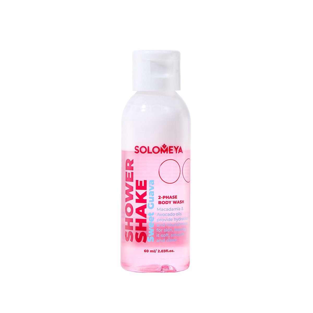 SOLOMEYA Гель-шейк для душа СЛАДКАЯ ГУАВА МИНИ Shower Shake Sweet Guava Mini, 60 мл