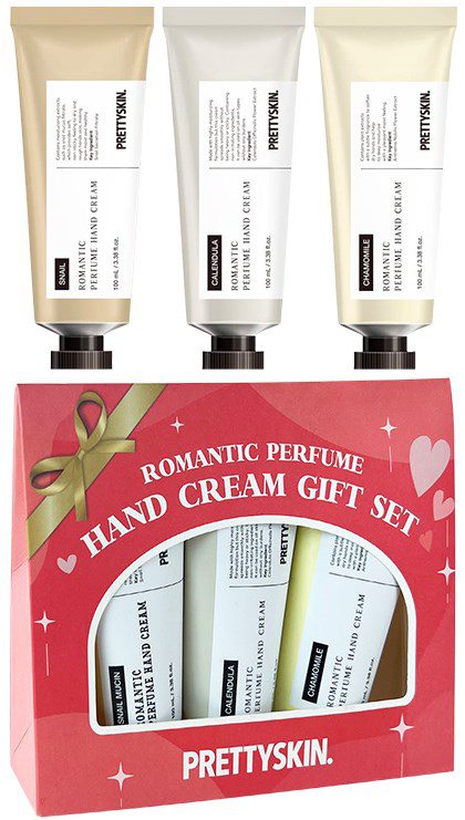 PrettySkin Набор парфюмированных кремов для рук/Set Hand Cream Romantic Perfume Pink Random 3 Types