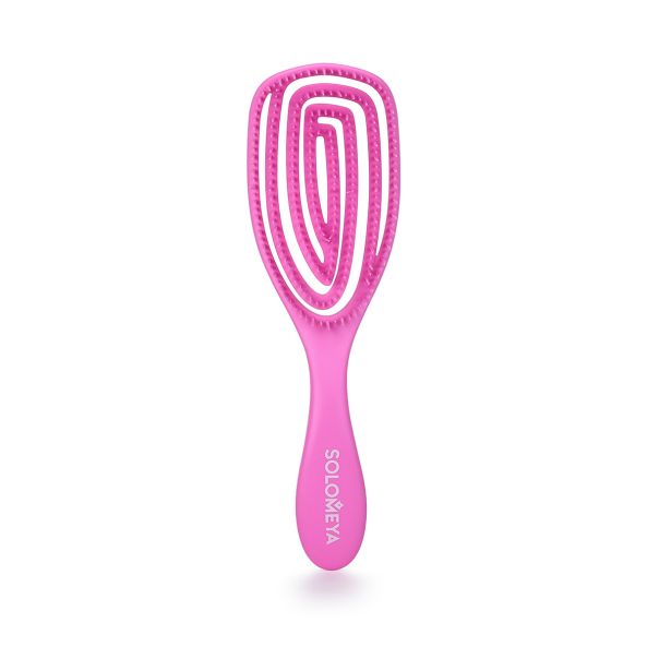 SOLOMEYA Расческа для сухих и влажных волос АРОМАТ МАЛИНЫ Wet Detangler Brush Oval Raspberry