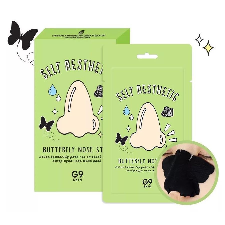 G9skin Self aesthetic Butterfly Nose Strip Полоски для носа очищающие 7г*1шт