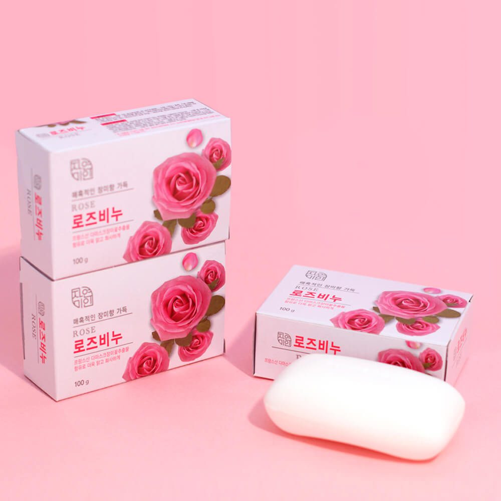 MUKUNGHWA Мыло туалетное успокаивающее и увлажняющее ДАМАССКАЯ РОЗА Rose Beauty Soap, 100 г