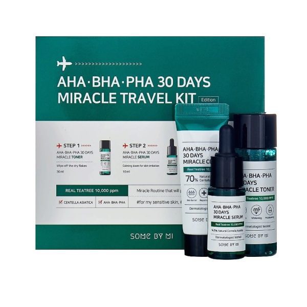Some By Mi AHA BHA PHA 30 Days Miracle Travel Kit Набор миниатюр с кислотами для путешествий 30 г, 3
