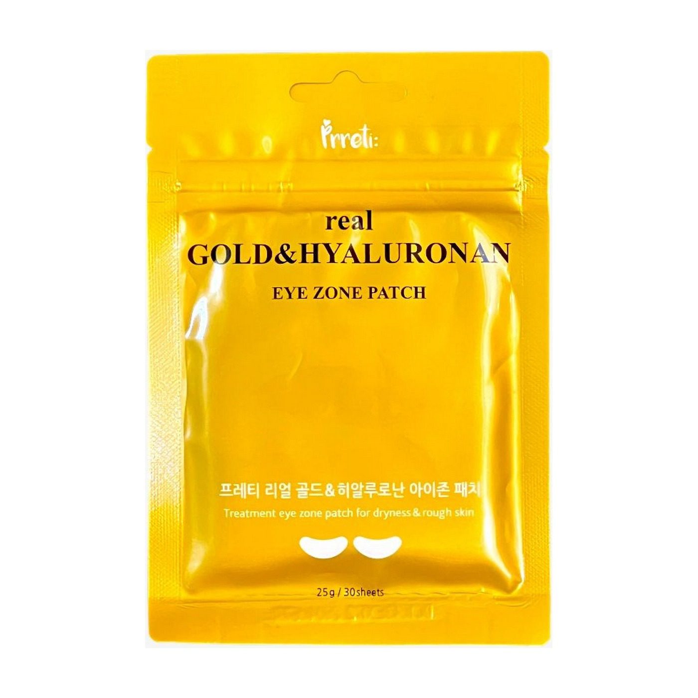 Prreti Патчи для глаз с золотом и гиалуроновой кислотой/Patch Real Eye Zone Gold&Hyaluronan 30 шт