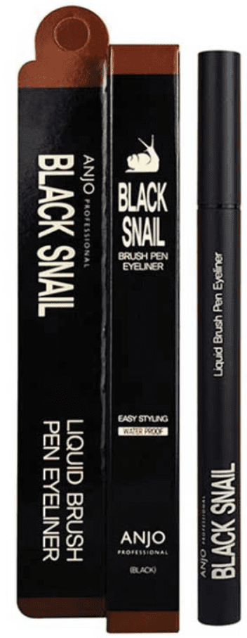 Anjo Подводка для глаз с муцином улитки/Professional Eyeliner Brush Pen Liquid Black Snail, 0,5 мл