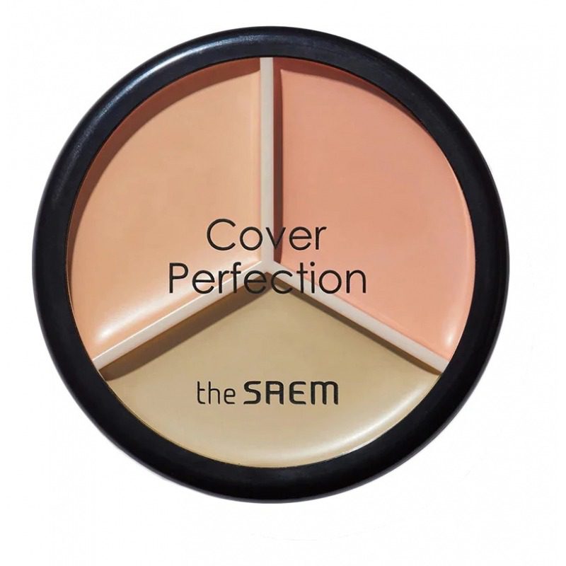 the SAEM Кремовая палетка консилер-корректор Cover Perfection Triple Pot Concealer 05 Dark Up Beige