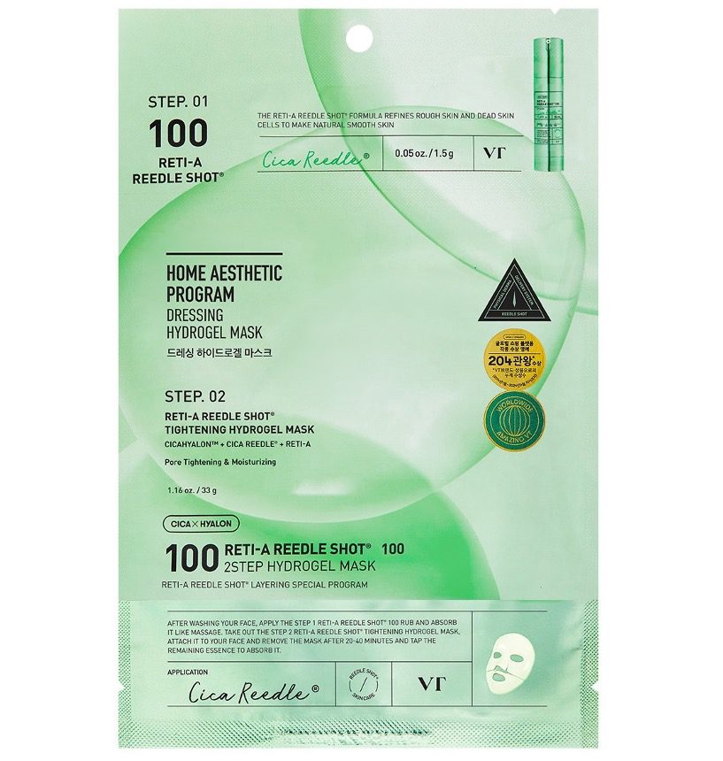 VT Cosmetics Гидрогелевая маска с микроиглами и ретинолом Reti-A Reedle Shot 100 2Step Hydrogel Mask