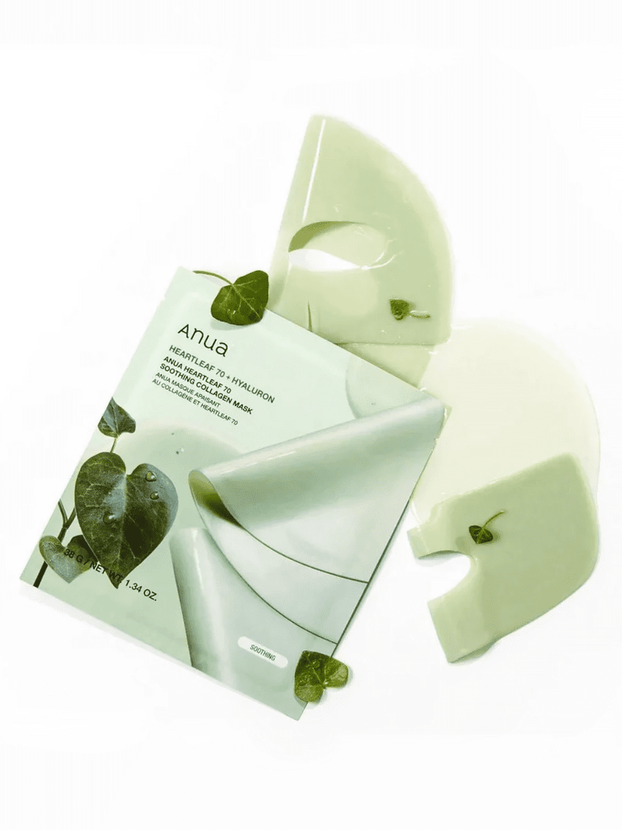 Anua Успокаивающая гидрогелевая маска с хауттюйнией Heartleaf 70 Soothing Collagen Mask, 38g *1шт