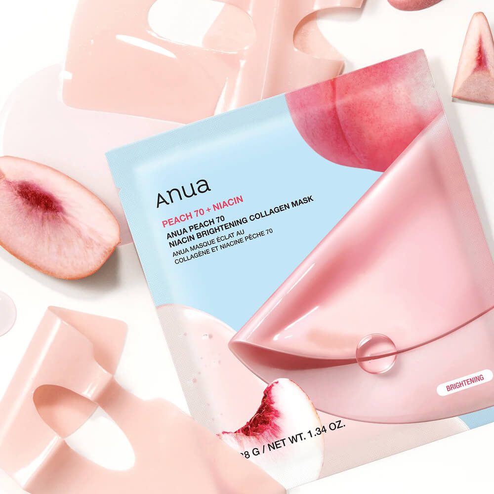 Anua Осветляющая гидрогелевая маска с персиком Peach 70 Niacin Brightening Collagen Mask, 38g *1шт