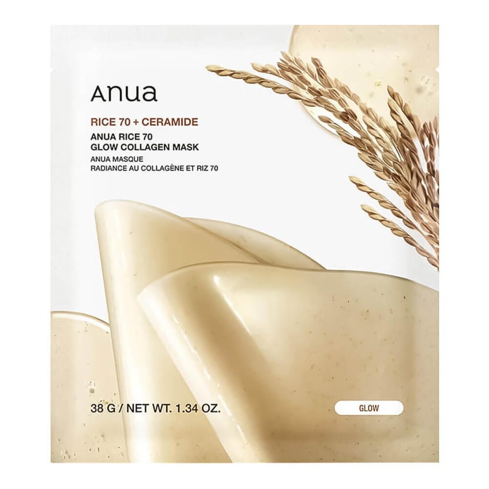 Anua Гидрогелевая маска для сияния кожи с рисом Rice 70 Glow Collagen Mask, 38g *1шт