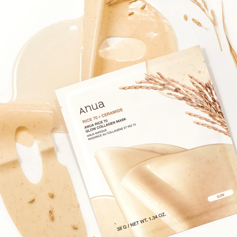 Anua Гидрогелевая маска для сияния кожи с рисом Rice 70 Glow Collagen Mask, 38g *1шт