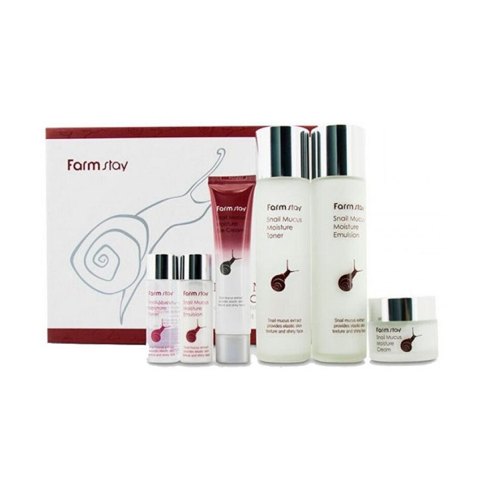 Farm Stay Набор по уходу за кожей увлажняющий на основе слизи улитки Snail Mucus Moisture Skin Care Farm Stay Набор по уходу за кожей увлажняющий на основе слизи улитки Snail Mucus Moisture Skin Care