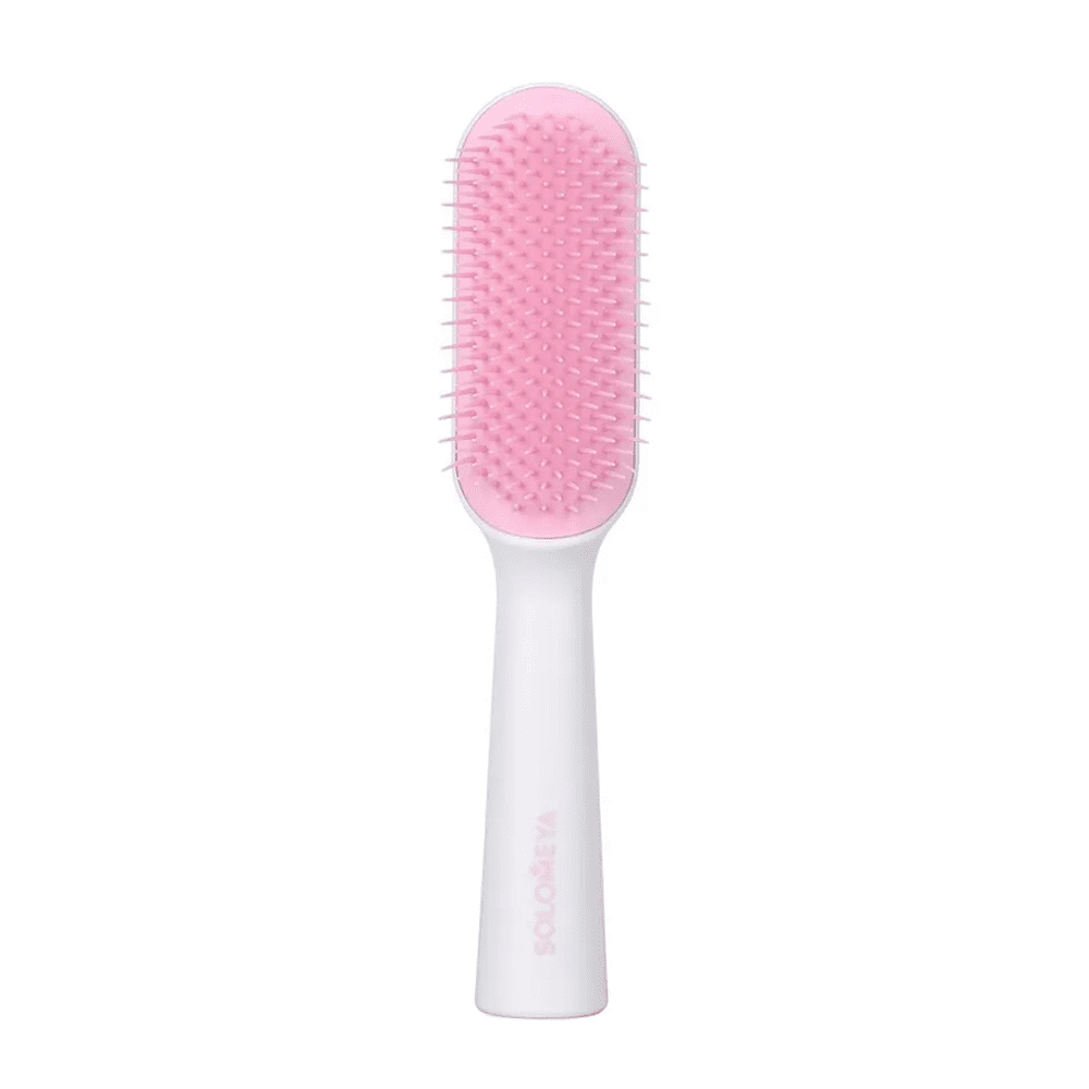 SOLOMEYA Расческа для чувствительной кожи головы РОЗОВАЯ в футляре Hair Brush For Sensitive Scalp Pi
