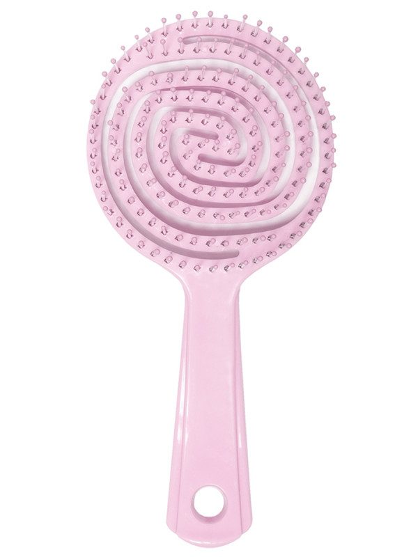 SOLOMEYA Расческа для распутывания волос В ФОРМЕ ЛЕДЕНЦА МИНИ розовая Lollipop Shaped Mini Detanglin
