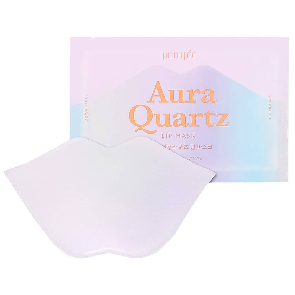 Petitfee Гидрогелевая разглаживающая маска для губ с жемчужной пудрой Aura Quartz Lip Mask 6,4 гр
