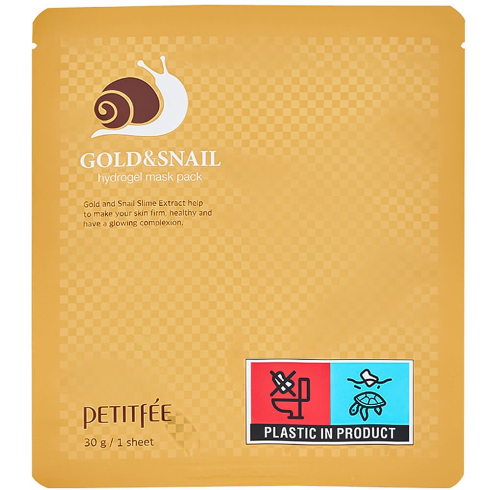 Petitfee Маска гидрогелевая для лица с муцином улитки Gold & Snail Hydrogel Mask Pack 30g