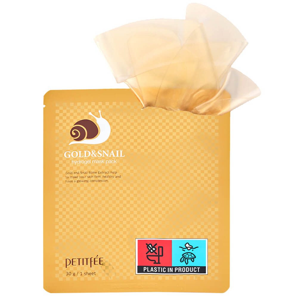 Petitfee Маска гидрогелевая для лица с муцином улитки Gold & Snail Hydrogel Mask Pack 30g