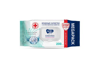 AURA Влажные салфетки для всей семьи big-pack с крышкой AURA Влажные салфетки для всей семьи big-pack с крышкой