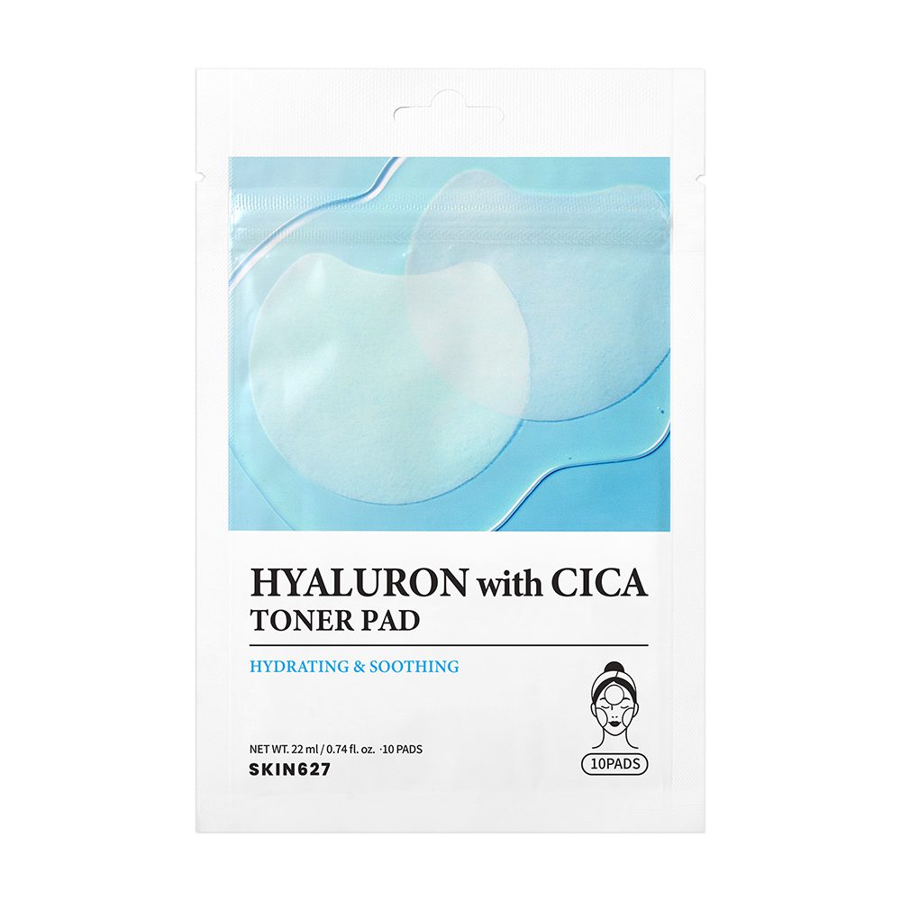 SKIN627 Пэды с гиалуроновой кислотой и центеллой Hyaluron With Cica Toner Pad