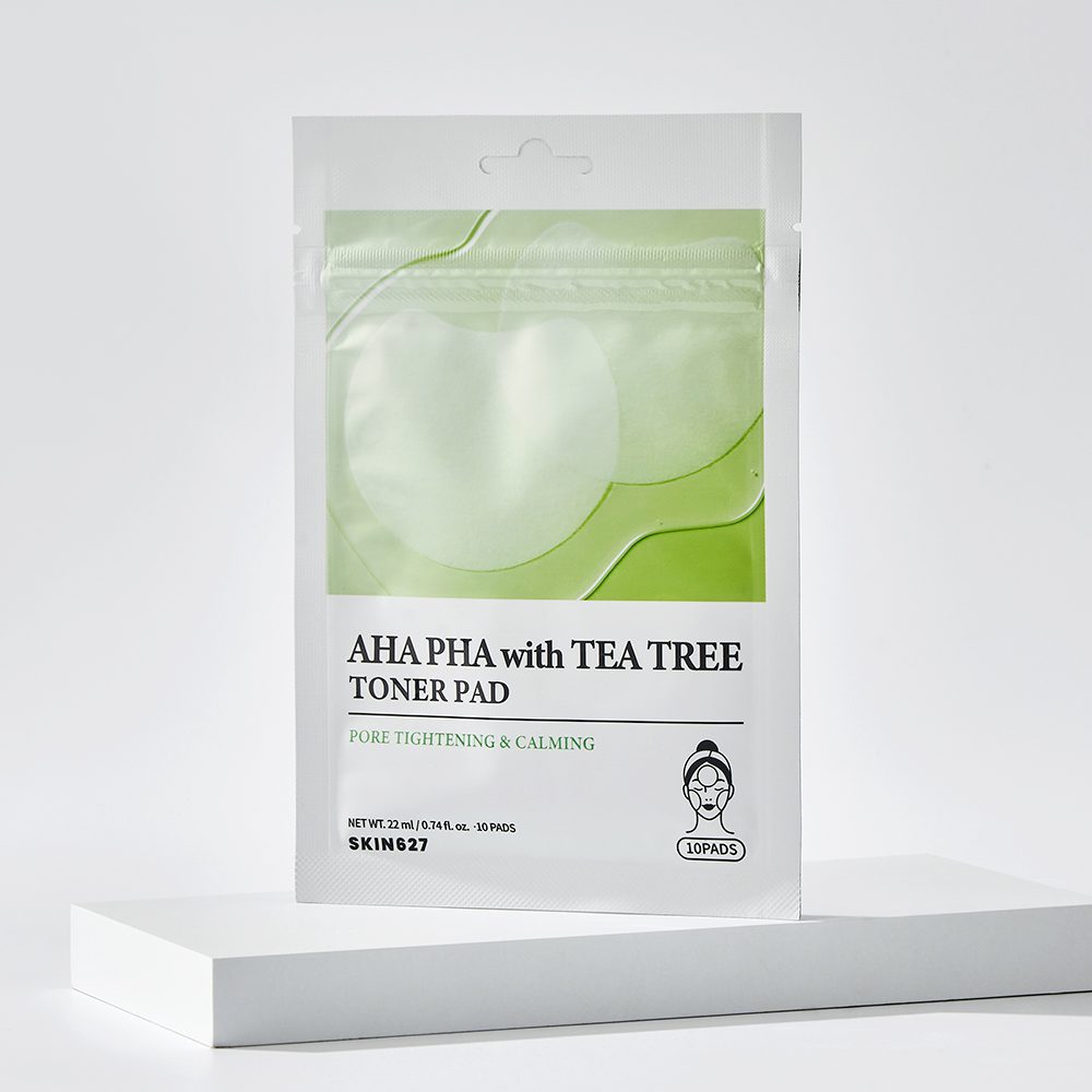 SKIN627 Пэды с кислотами и маслом чайного дерева AHA PHA With Tea Tree Toner Pad