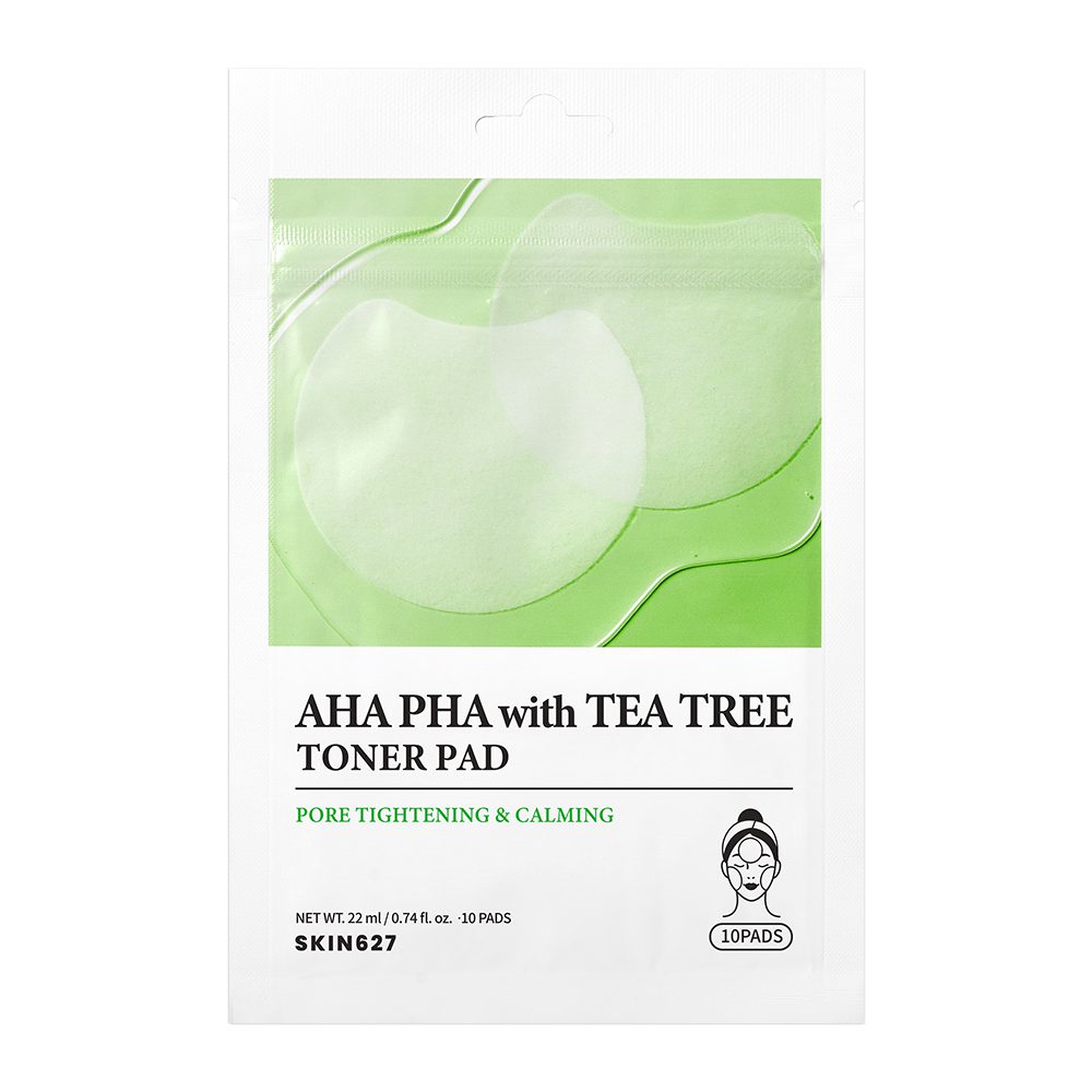 SKIN627 Пэды с кислотами и маслом чайного дерева AHA PHA With Tea Tree Toner Pad