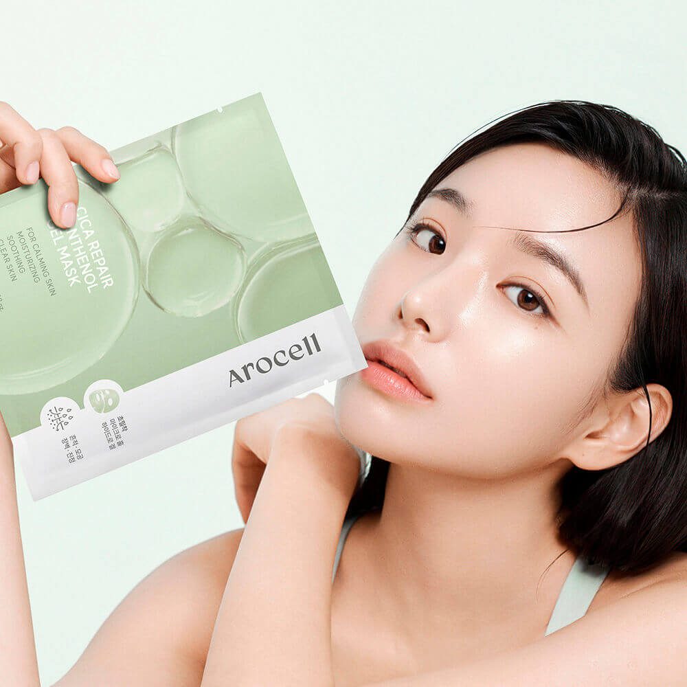 AROCELL Гидрогелевая маска с экозомами PDRN и патенолом Cica Repair Panthenol Gel Mask 1 шт
