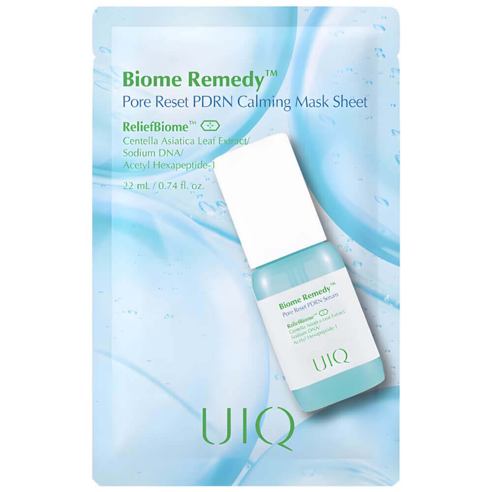 UIQ Охлаждающая маска с ПДРН Biome Remedy Pore Reset PDRN Calming Mask Sheet 22 мл