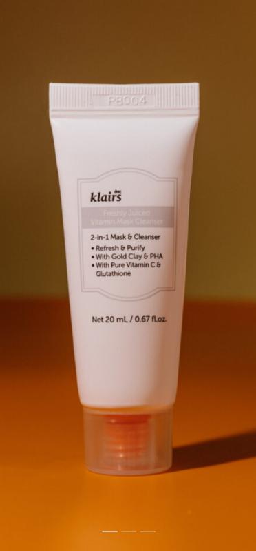 Dear, Klairs Витаминная маска-пенка для умывания Freshly Juiced Vitamin Mask Cleanser 20 мл
